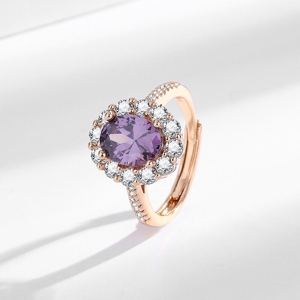 Fashionable Purple Zircon Stud Earrings