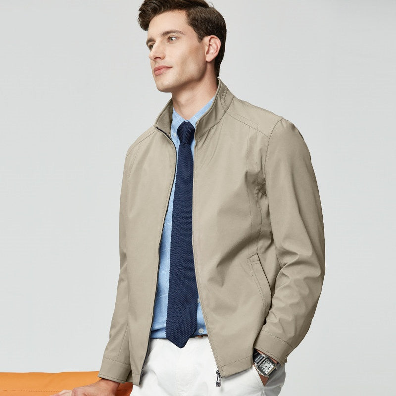 Simple Windproof Men's Stand-Up Collar Jacket