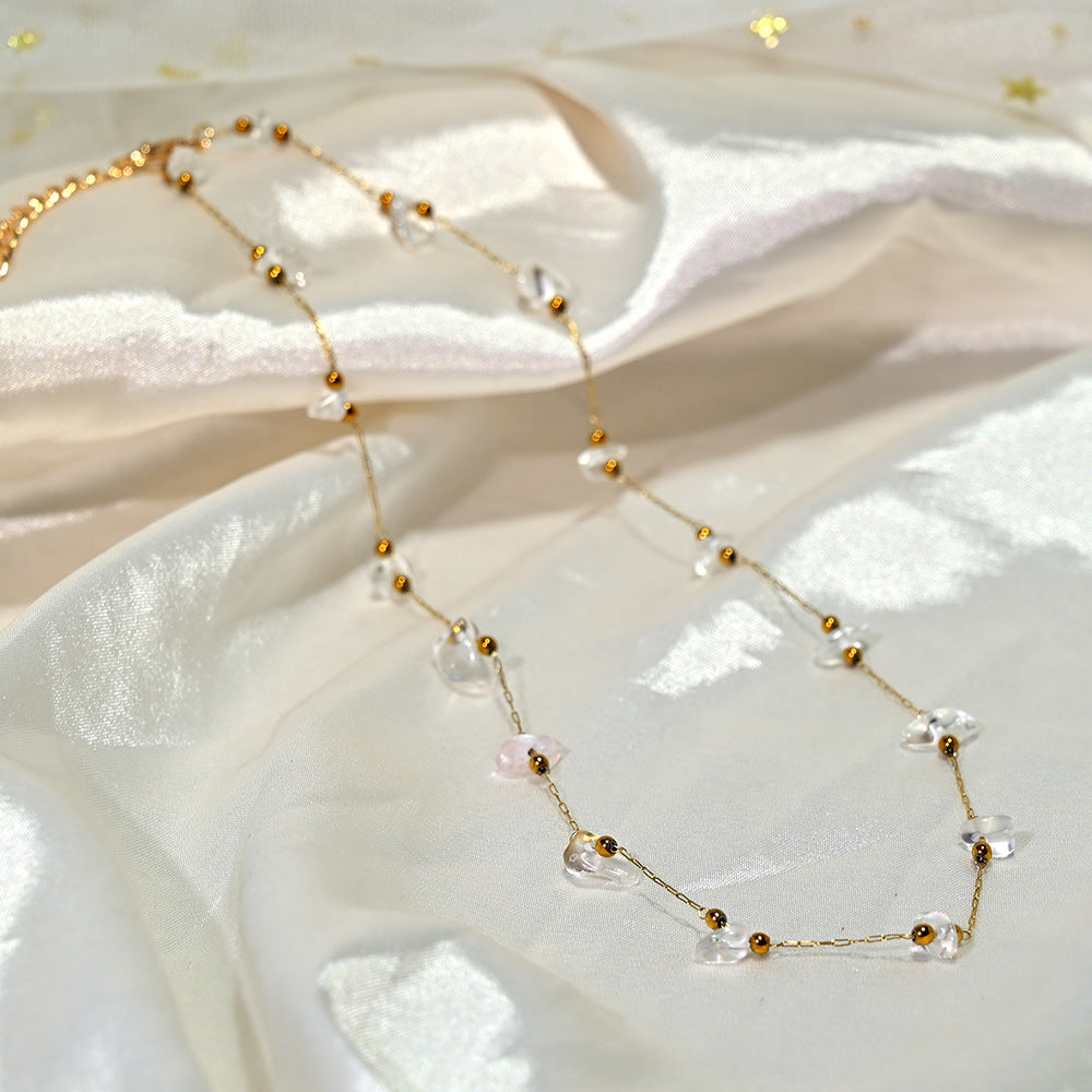 Small Pebble-bead Clavicle Necklace For Women