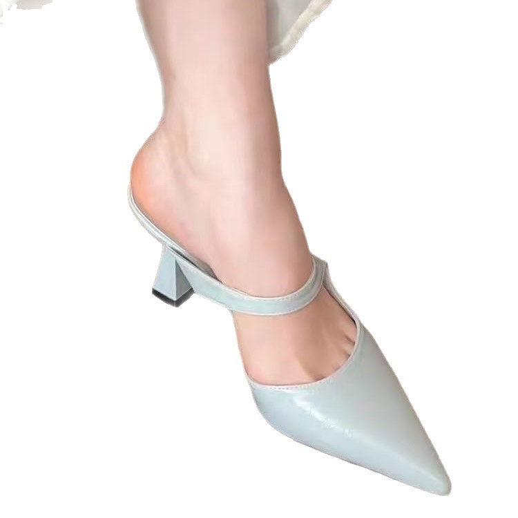 Pointed-toe Stiletto-heel Open-back Mules For Women