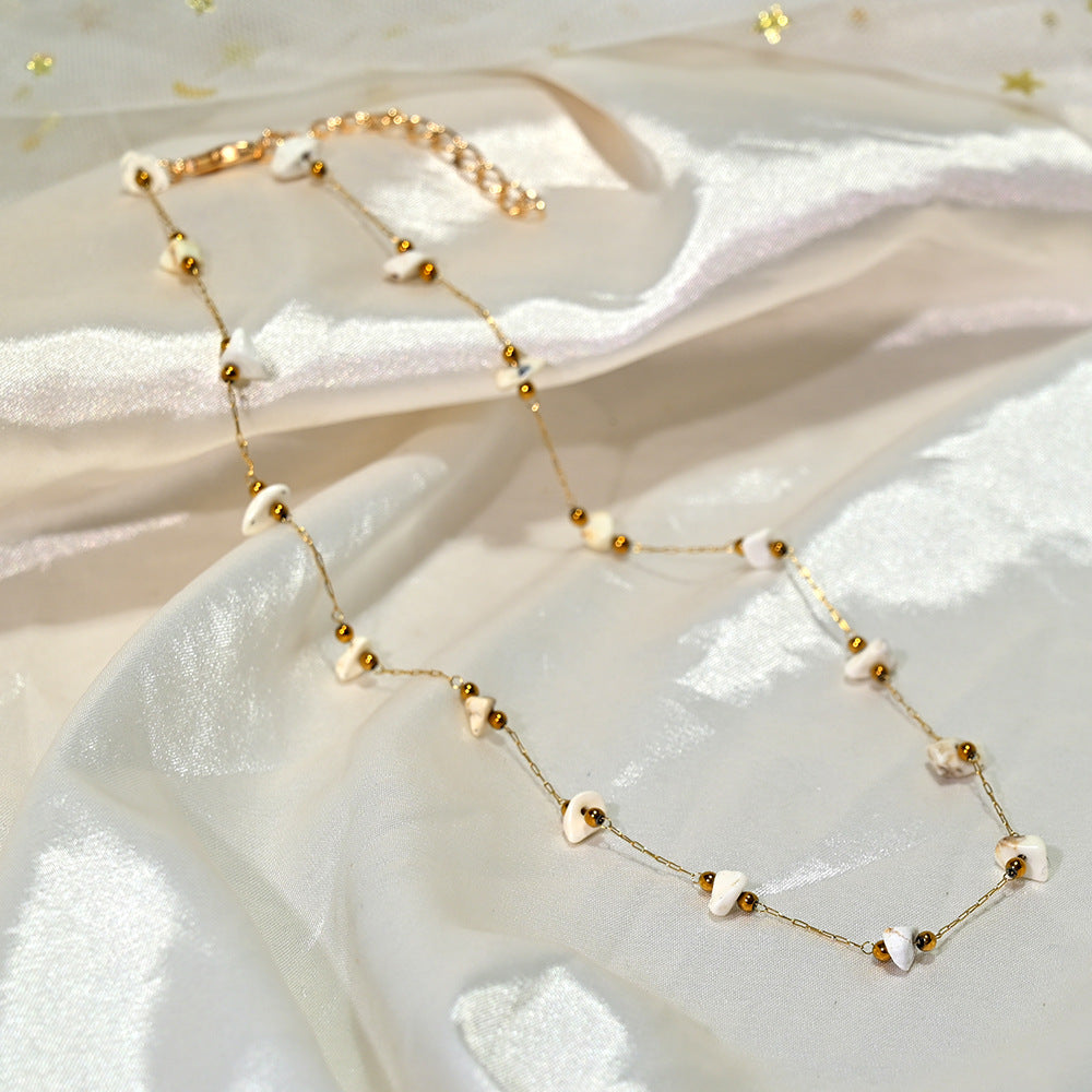 Small Pebble-bead Clavicle Necklace For Women
