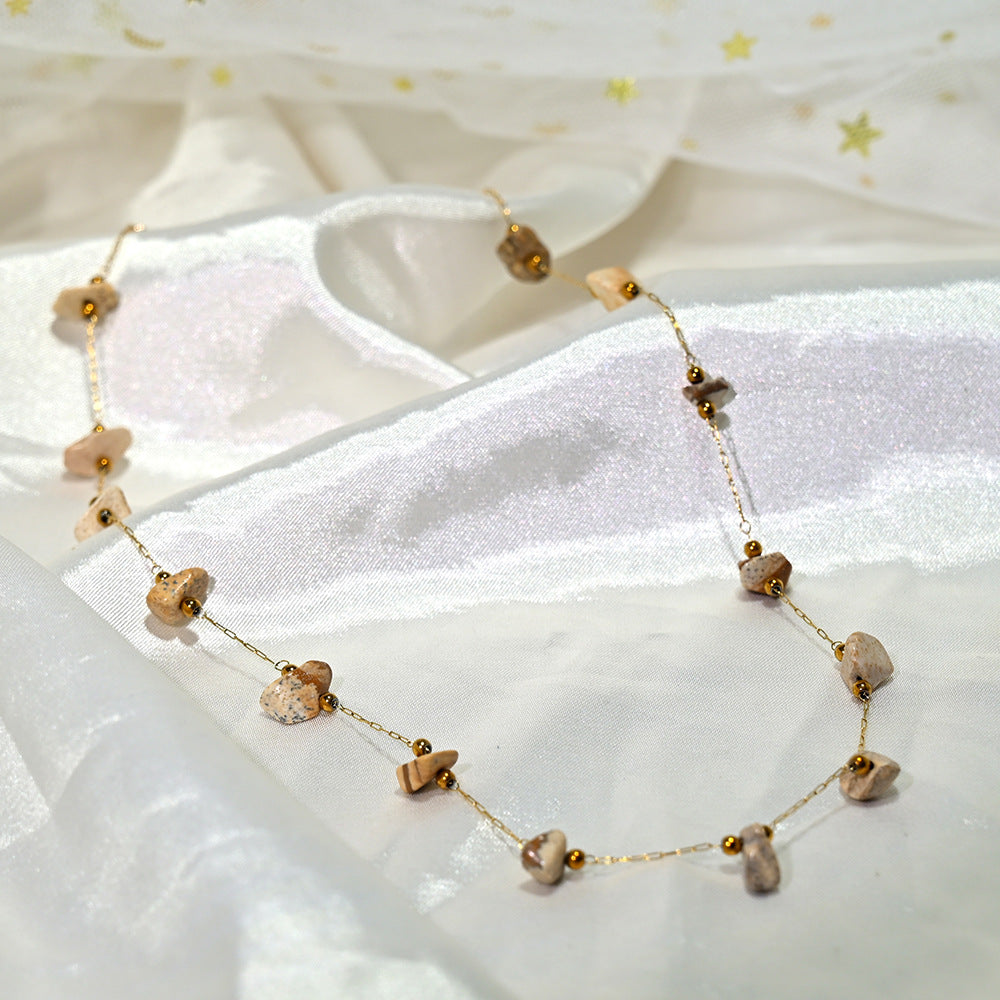 Small Pebble-bead Clavicle Necklace For Women