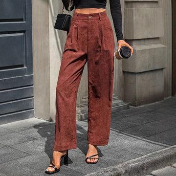 Retro Corduroy Harem Pants Womens AutumnWinter Elastic Waist