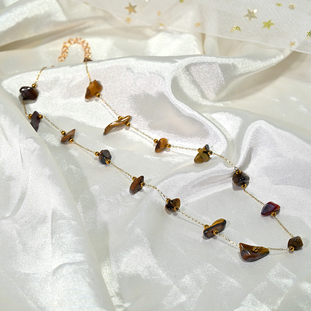 Small Pebble-bead Clavicle Necklace For Women