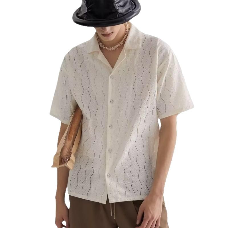 Niche Vintage Short-sleeve Floral Shirt For Men