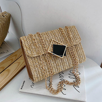 Fashionable ShoulderCrossbody Bag For Women, Korean-Style Small Square Bag With Chain