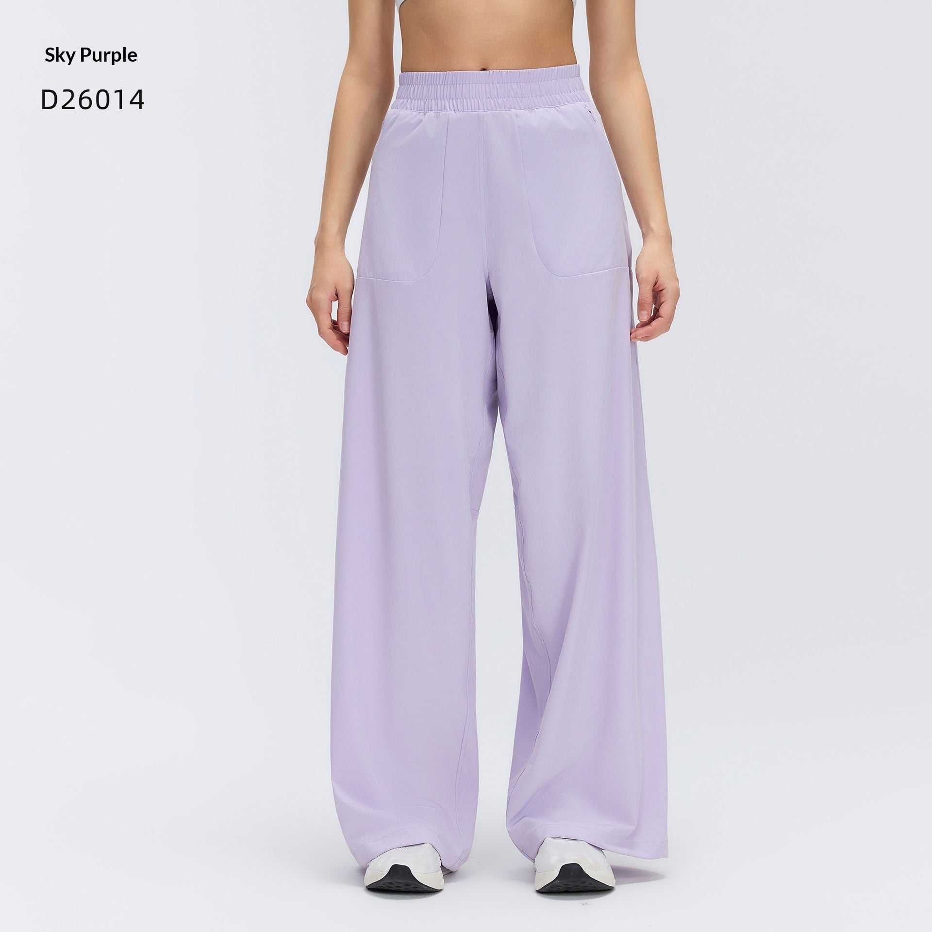 Drawstring-loose Hip-covering Figure-flattering Casual Wide-leg Pants