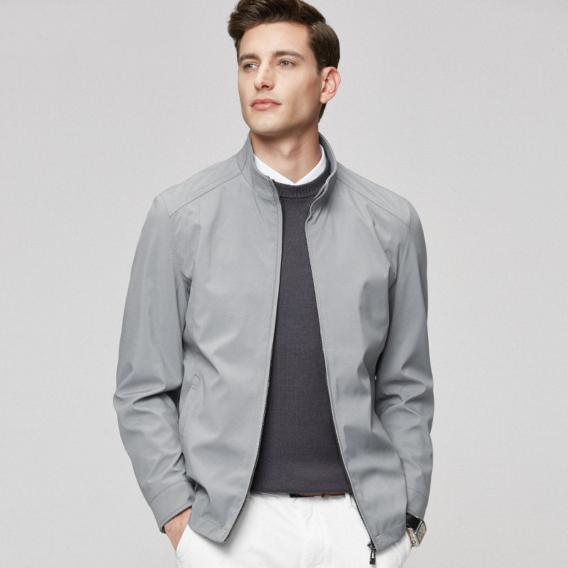 Simple Windproof Men's Stand-Up Collar Jacket
