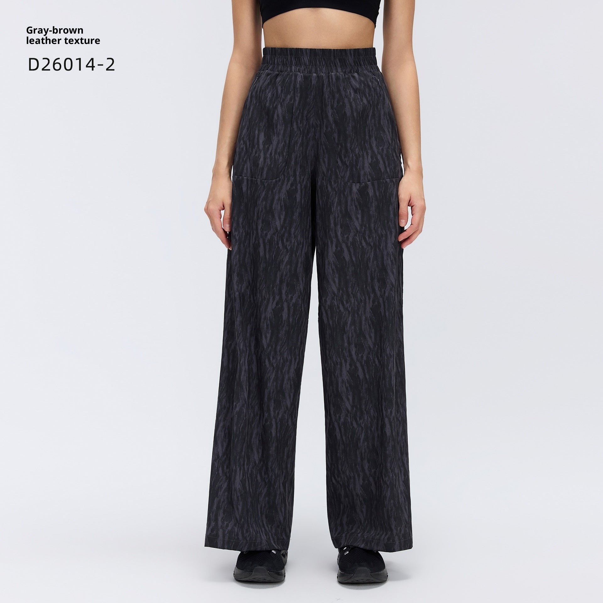 Drawstring-loose Hip-covering Figure-flattering Casual Wide-leg Pants