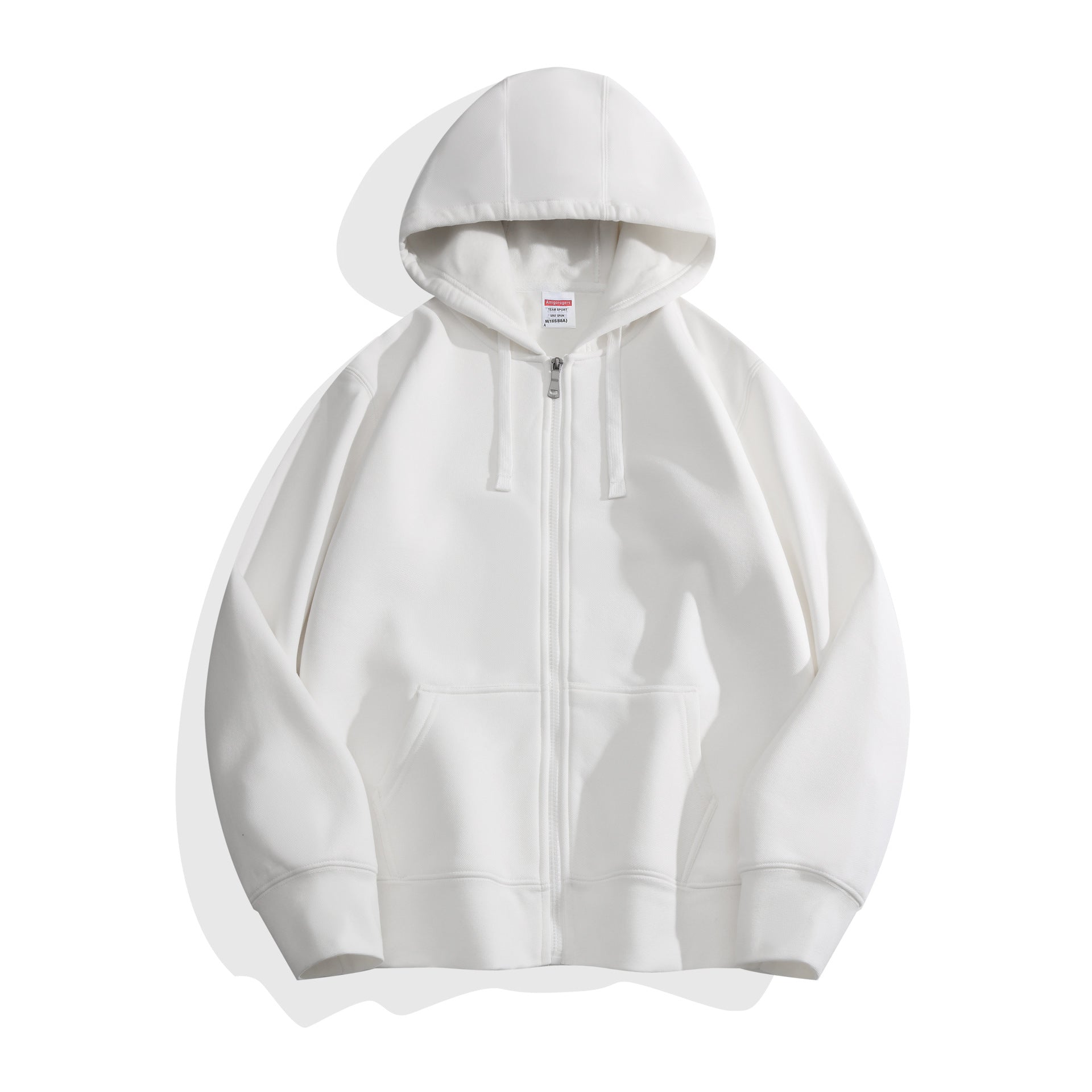 Solid-color Fleece-lined Hoodie For Men And Women