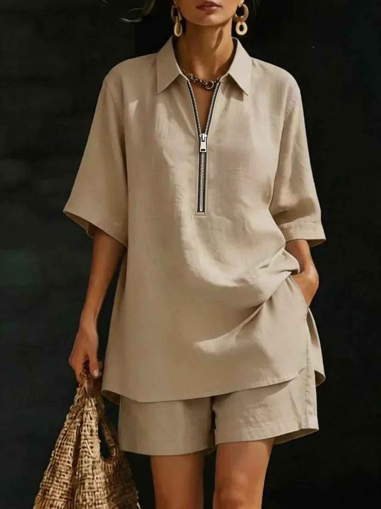 Women's Top Short-Sleeve Shirt Set