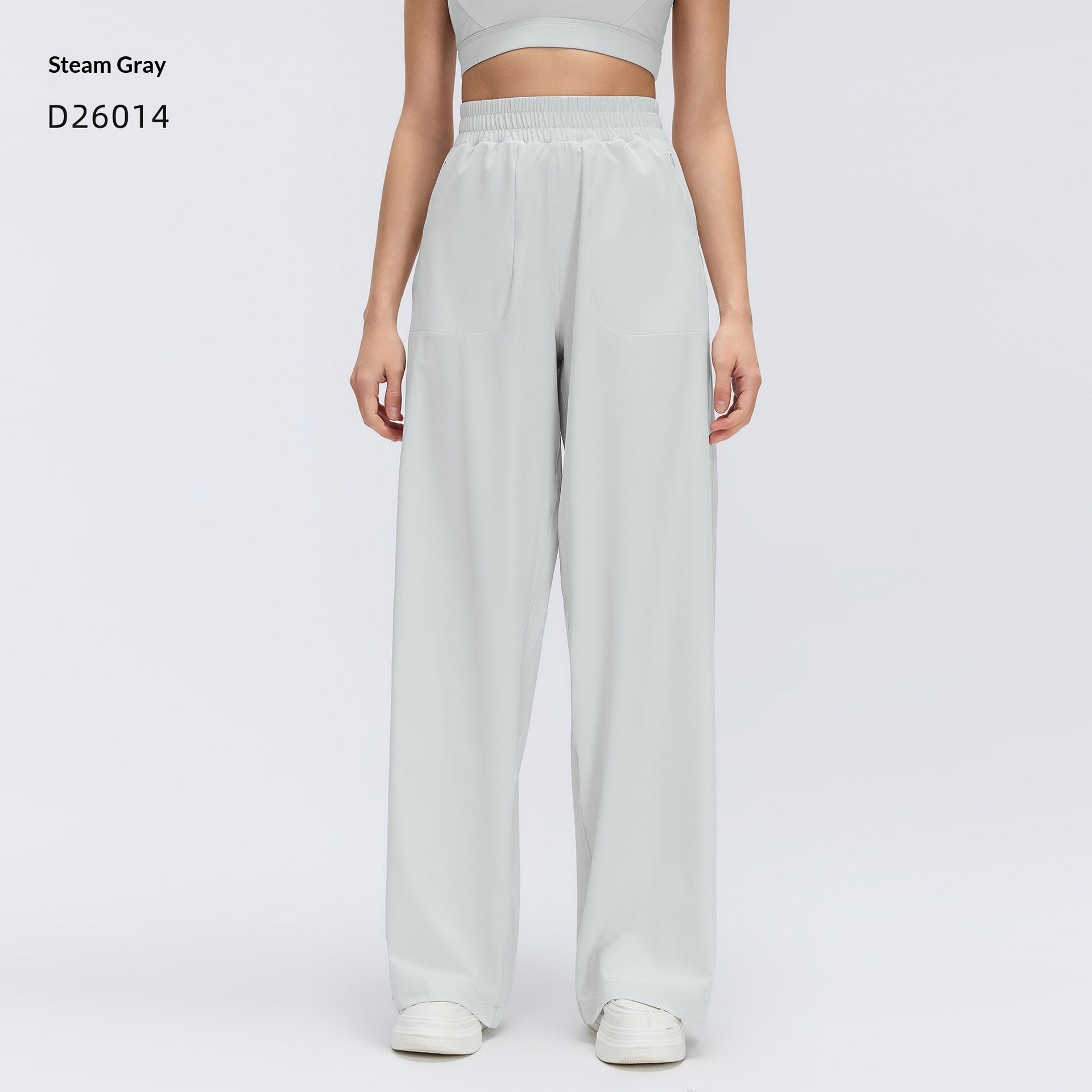 Drawstring-loose Hip-covering Figure-flattering Casual Wide-leg Pants