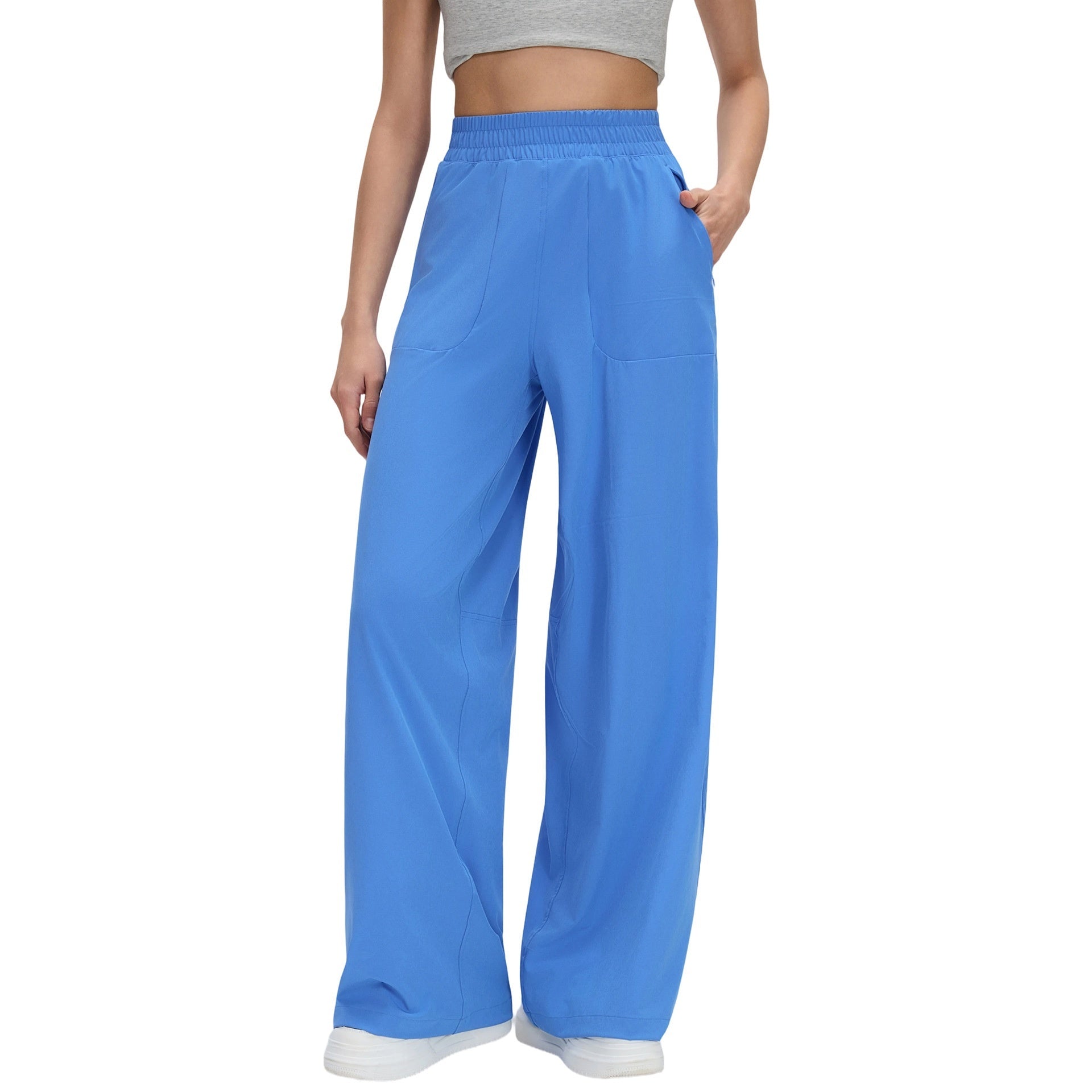 Drawstring-loose Hip-covering Figure-flattering Casual Wide-leg Pants