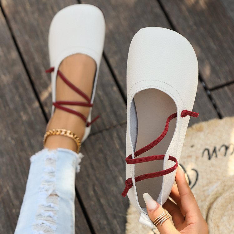 Little Leather Moms Flat Shoes Slip-on Loafers For Lazy Days