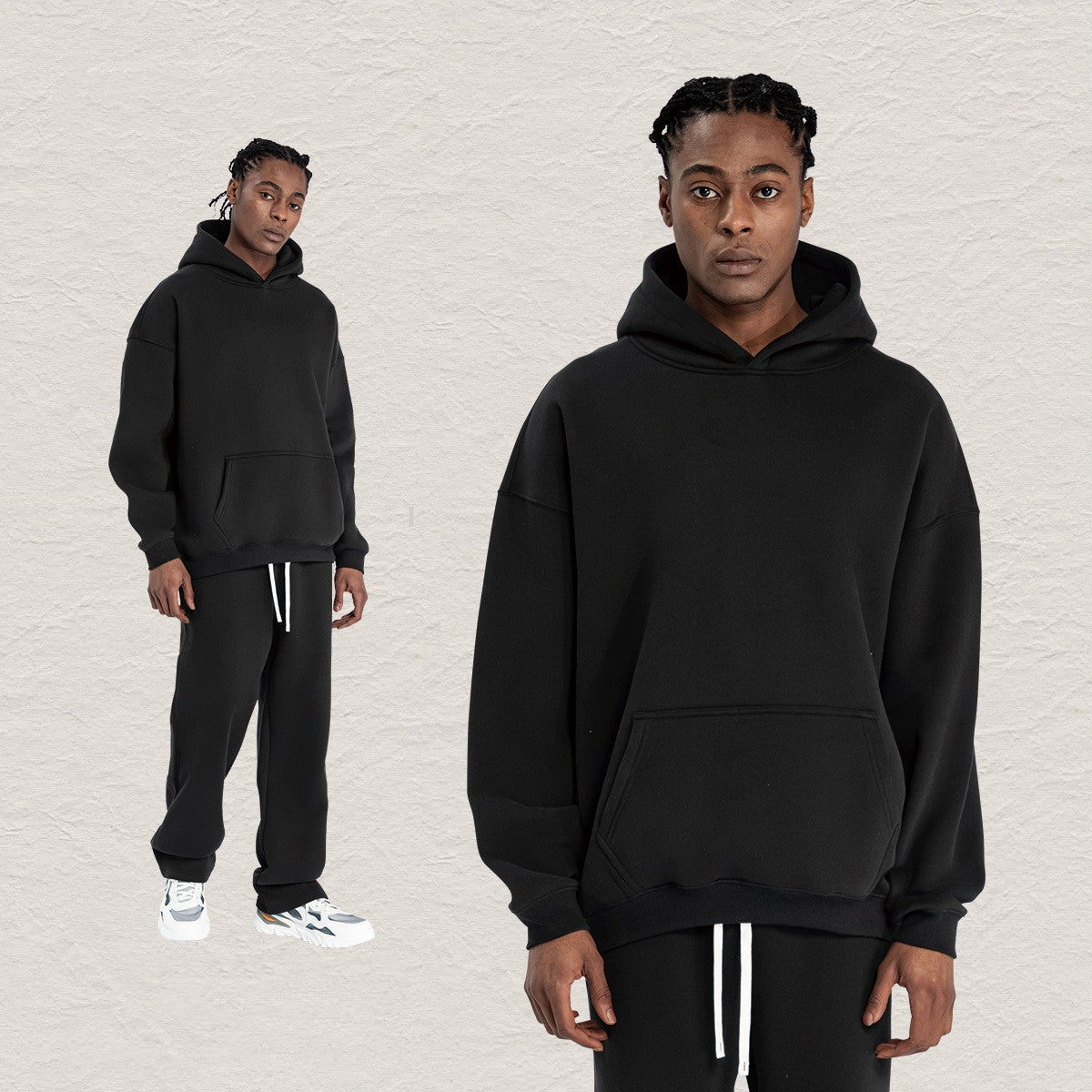 Plush Loose Sweater Suit For Men