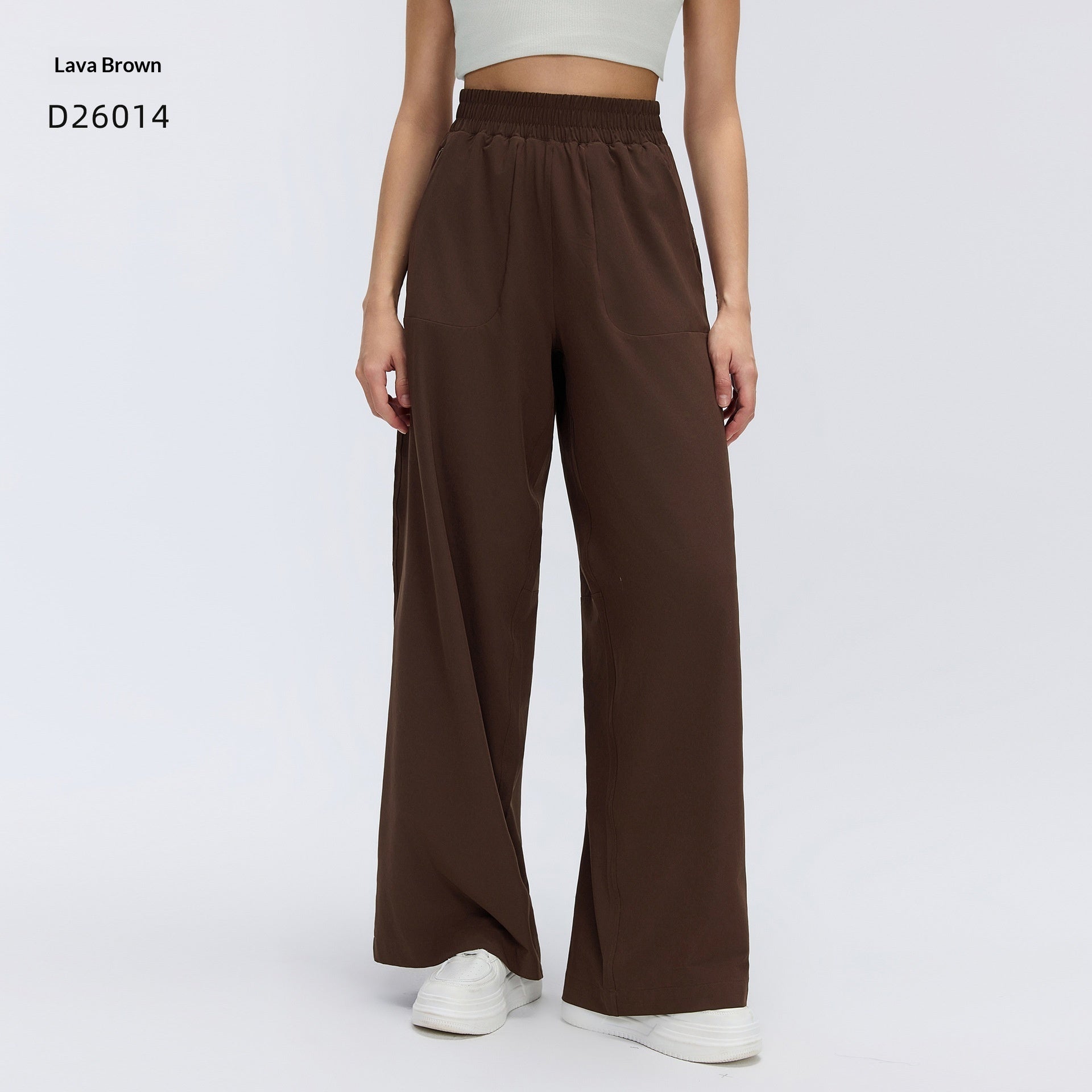 Drawstring-loose Hip-covering Figure-flattering Casual Wide-leg Pants