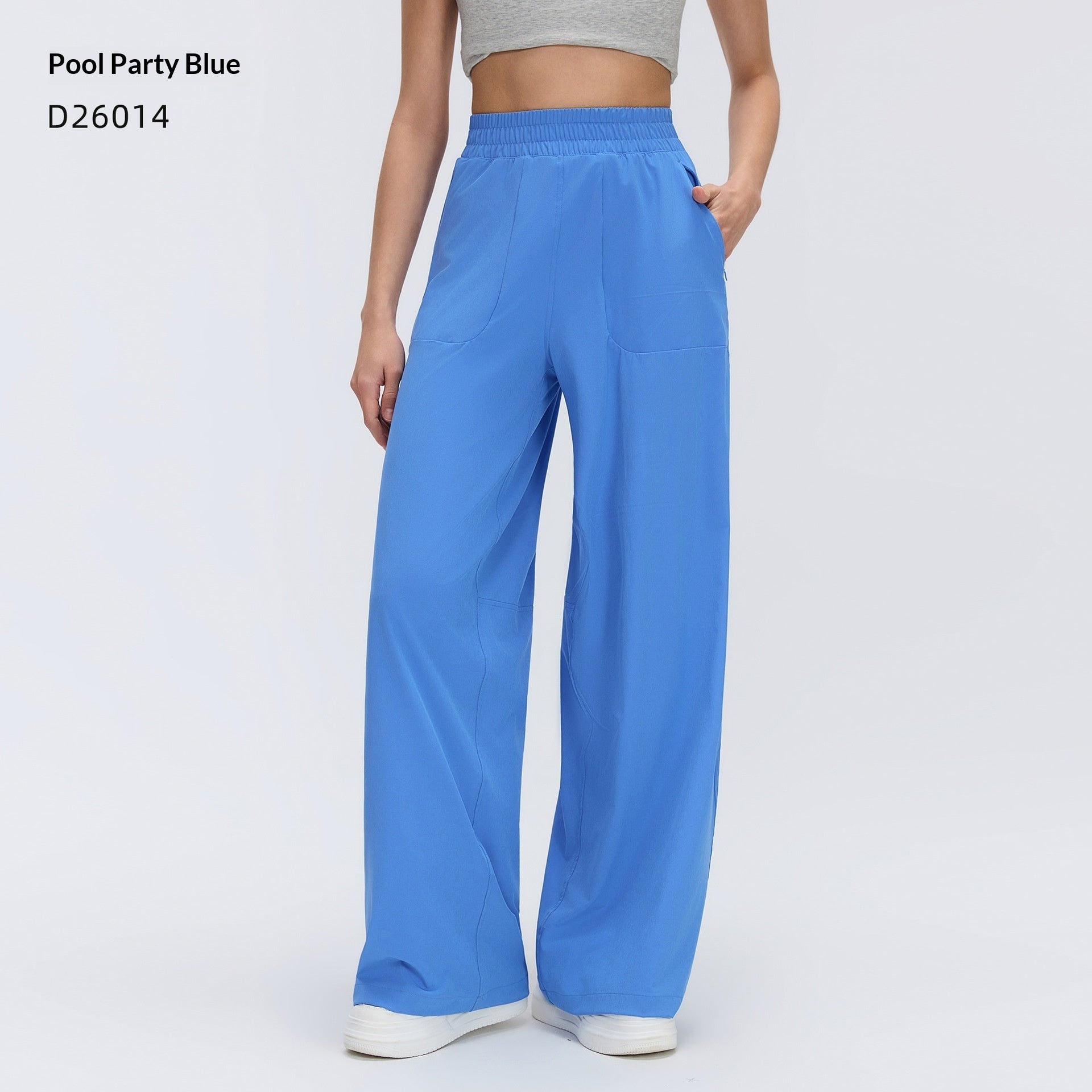 Drawstring-loose Hip-covering Figure-flattering Casual Wide-leg Pants