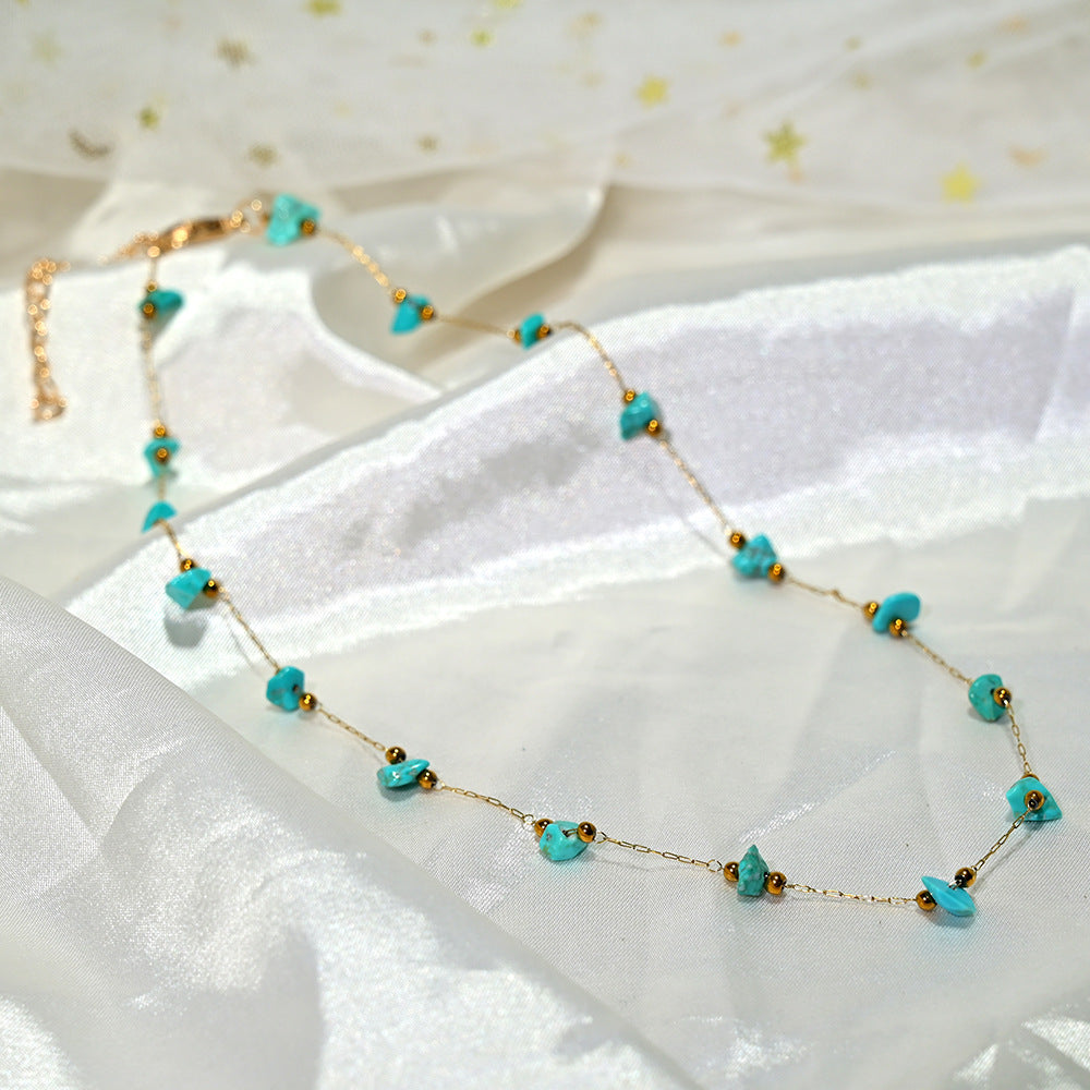 Small Pebble-bead Clavicle Necklace For Women