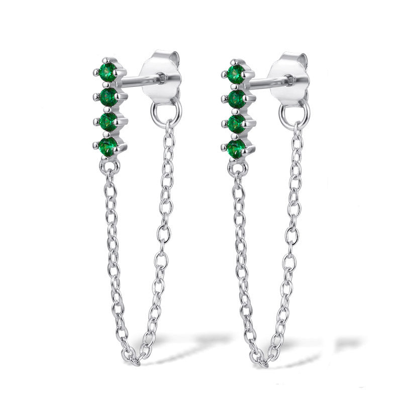 Earring Drop With Pave-set Zirconia Stud Earrings For Women