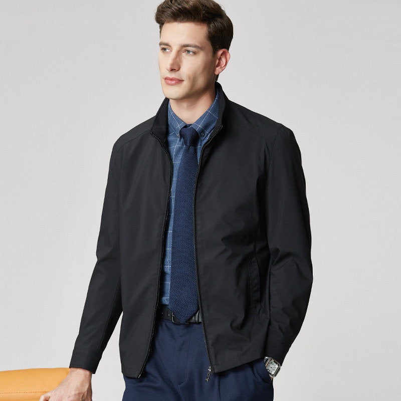 Simple Windproof Men's Stand-Up Collar Jacket