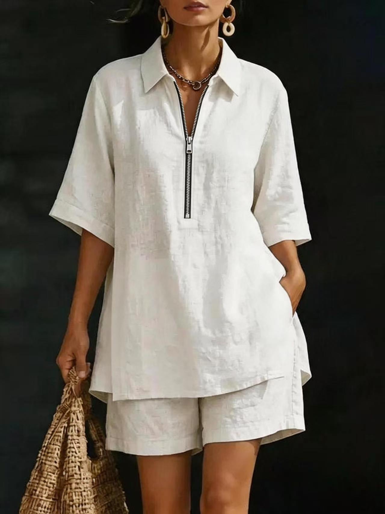 Women's Top Short-Sleeve Shirt Set