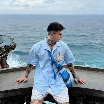 Retro Cuban-collar Embroidered Hawaiian Short-sleeve Shirt